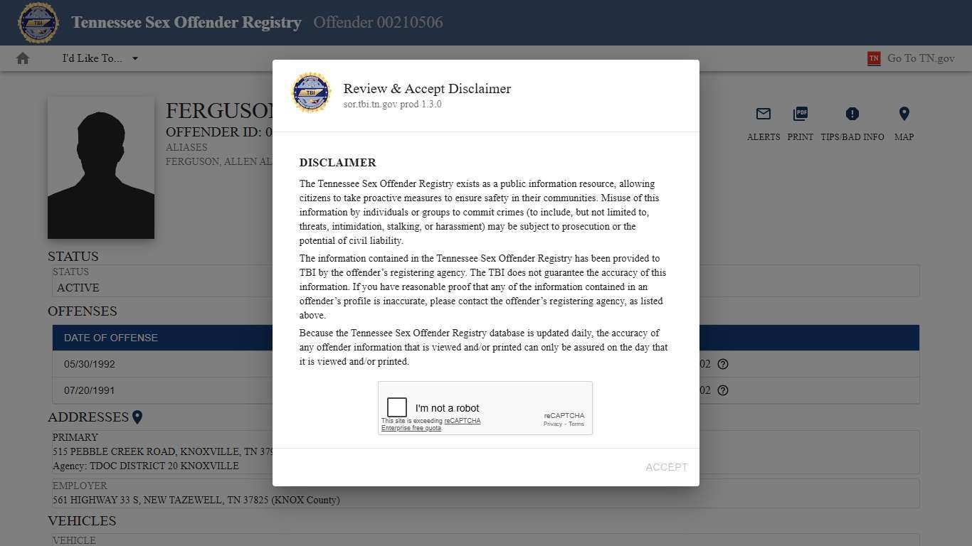 Sex Offender Registry